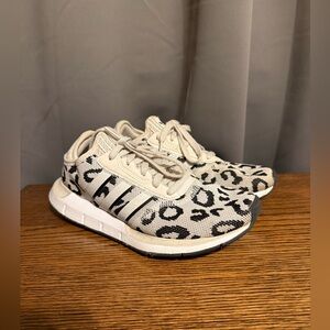 Leopard Print Adidas Sneakers with Stripes